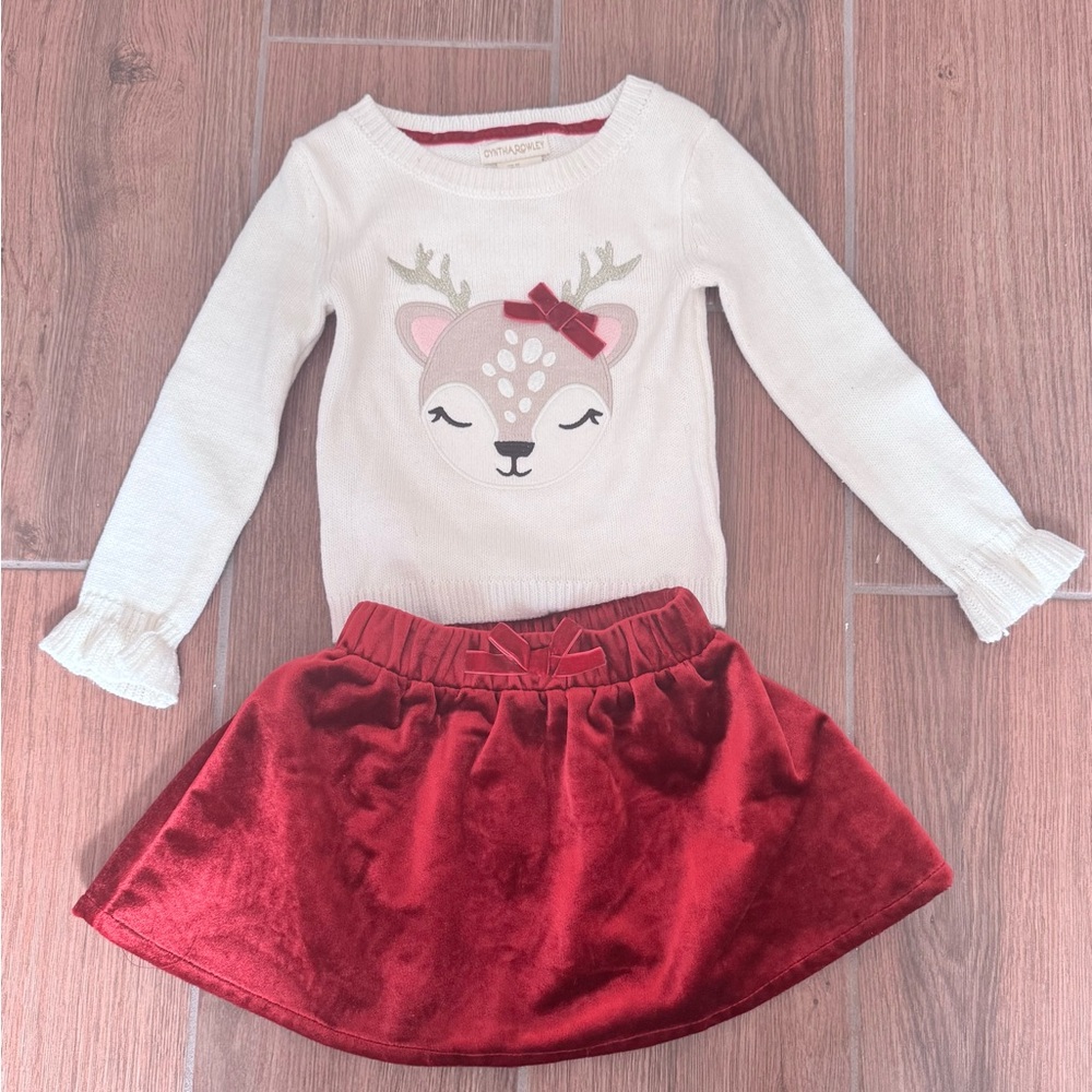 Cynthia Rowley 2pc Holiday Skirt Set, Size 2T